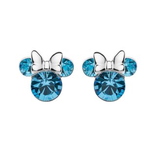 Ohrstecker 925/- Silber MINNI MOUSE Crystal hellblau