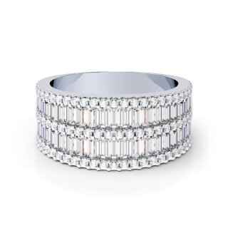 RING BAGUETTE ZIRKONIA ZWEIREIHIG IN SILBER