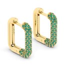 Kleine eckige Creole aus vergoldetem Silber mit...