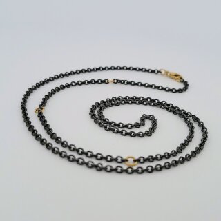 Edelstahlkette mit Gelbgold in 60 cm