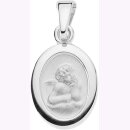 Amoranhänger aus rhodiniertem Silber