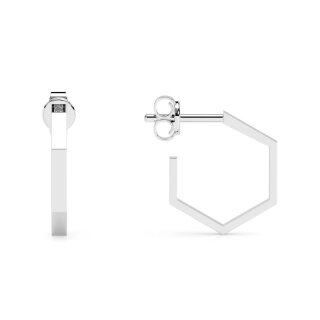 Fünfeck Creolen aus Silber