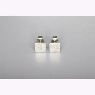Ohrstecker Quadrat Weißgold kratzmatt