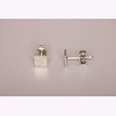 Ohrstecker Quadrat Weißgold kratzmatt