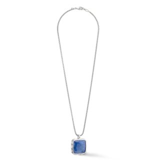 Coeur de Lion Halskette Amulett Spikes Square Aventurin Silber-Blau