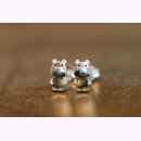 Ohrstecker Motiv Nilpferd aus Silber mit Lack