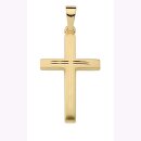 Anhänger Kreuz 333/- Gelbgold in mattiert und poliert