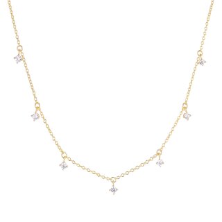 Sif Jakobs Halskette Ellera Piccolo aus vergoldetem Silber mit Zirkonia