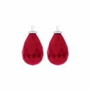 Heide Heinzendorff Einhänger Quarz-Glas facettiert Rot
