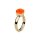 Qudo Ring Firenze Edelstahl Goldplattiert mit Kristallstein Orange Glow – Shades of Green & Brown