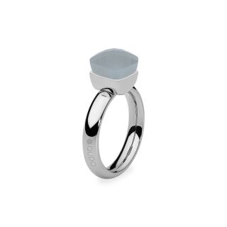 Qudo Ring Firenze Edelstahl mit Kristallstein Light Grey Opal - Shades of Rose & Grey