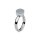 Qudo Ring Firenze Edelstahl mit Kristallstein Light Grey Opal - Shades of Rose & Grey