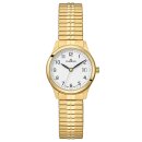 Damenuhr Dugena Bari Weiß Gold Zugband Gold