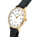 Herrenuhr Dugena Zenit Weiß Gold Lederband Schwarz