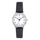 Damenuhr Dugena Zenit Weiß Silber Lederband Schwarz