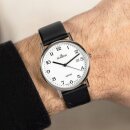 Herrenuhr Dugena Zenit mit schwarzem Lederband