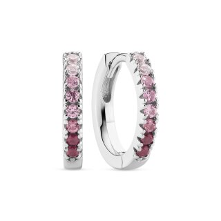 Sif Jakobs Creolen aus Silber mit Zirkonia weiß und rosa