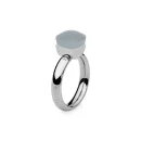 Qudo Ring Firenze Edelstahl mit Kristallstein Light Grey...