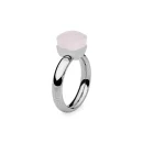 Qudo Ring Firenze Edelstahl mit Kristallstein Rosa -...