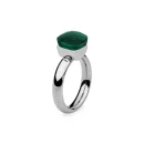 Qudo Ring Firenze Edelstahl mit Kristallstein Emerald -...