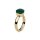 Qudo Ring Firenze Edelstahl Goldplattiert mit Kristallstein Emerald - Shades of Green & Brown