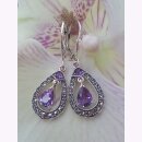 Ohrhänger aus Silber mit Amethyst und Markasit