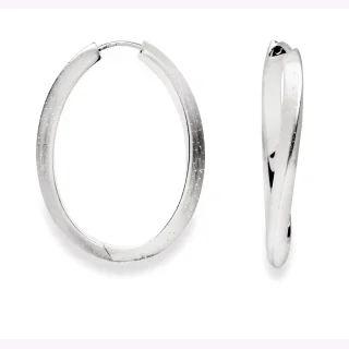 Bastian Inverun Creolen Twist aus rhodiniertem Silber