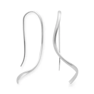 Bastian Inverun Ohrhänger Unique Twist aus mattiertem Silber