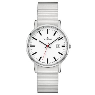 Herrenuhr Dugena Moma Comfort Weiß Silber Zugband