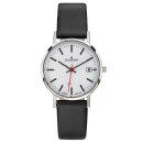 Damenuhr Dugena Moma Weiß Silber Lederband Schwarz