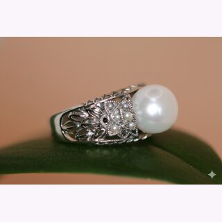 Ring 925/- mit Süßwasserperle und Markasit