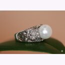 Ring 925/- mit Süßwasserperle und Markasit