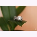 Ring 925/- mit Süßwasserperle und Markasit