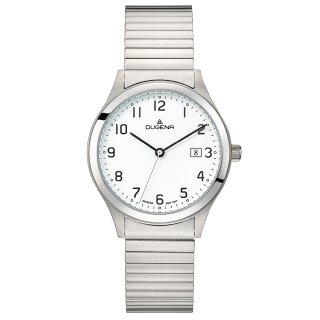 Herrenuhr Dugena Bari Edelstahl Silber Zugband