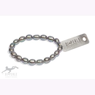Armband Süßwasserzuchtperlen grau