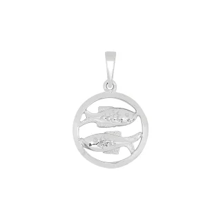 Anhänger Fische 12 mm 925/- Silber rhodiniert