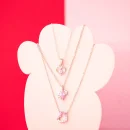 Collier mit Herz und rosa Zirkonia 925/- Silber rhodiniert