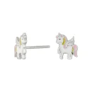 Ohrstecker Einhorn mit Emaille 925/- Silber rhodiniert