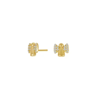 Ohrstecker Engel mit Zirkonia 925/- Silber vergoldet