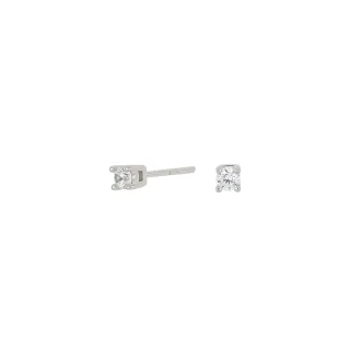 Ohrstecker 925/- Silber rhodiniert mit Zirkonia in einer Krappenfassung