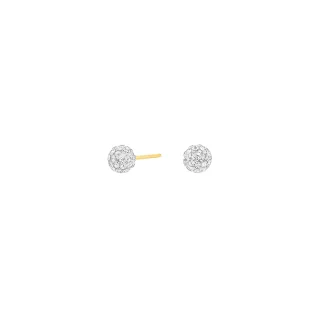 Ohrstecker Kugel mit Zirkonia 925/- Silber vergoldet