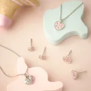 Halskette Herz mit rosa Zirkonia und Emaille 925/- Silber...