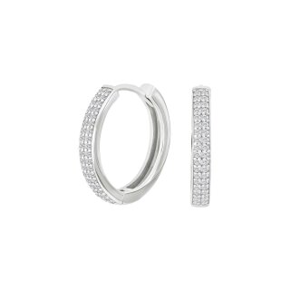 Creolen mit Zirkonia 925/- Silber rhodiniert