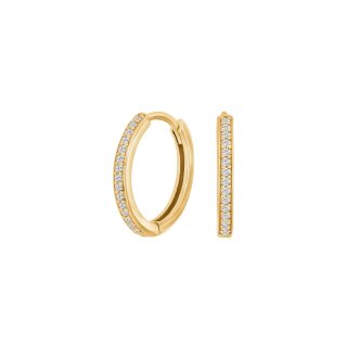 Creolen mit weißen Zirkonia 925/- Silber vergoldet