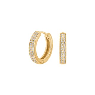 Creolen mit weißen Zirkonia 925/- Silber vergoldet