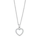 Halskette Herz 925/- Silber rhodiniert mit Zirkonia