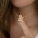 Halskette Herz 925/- Silber vergoldet mit Zirkonia