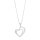 Halskette Herzen 925/- Silber rhodiniert mit Zirkonia