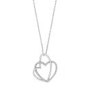 Halskette Herz in Herz 925/- Silber rhodiniert mit...