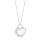 Halskette Herz in Herz 925/- Silber rhodiniert mit Zirkonia 42cm